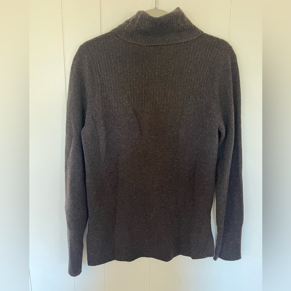Veronica Beard Brown Asa Cashmere Turtleneck Sweater size Large - Picture 2 of 5